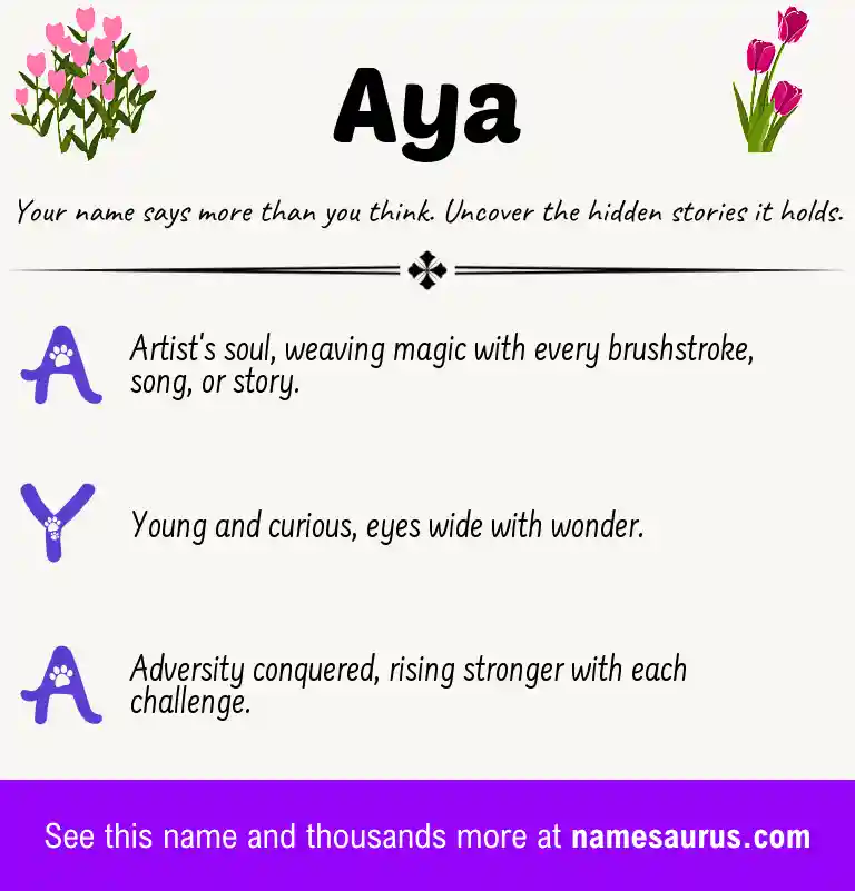 Acrostic poem about Aya.