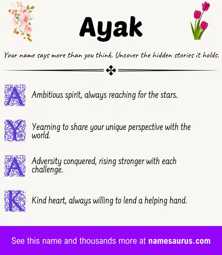 Acrostic poem about Ayak.