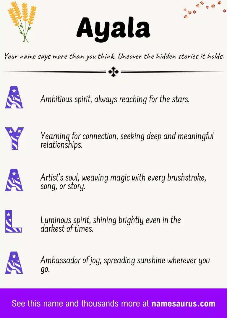 Acrostic poem about Ayala.
