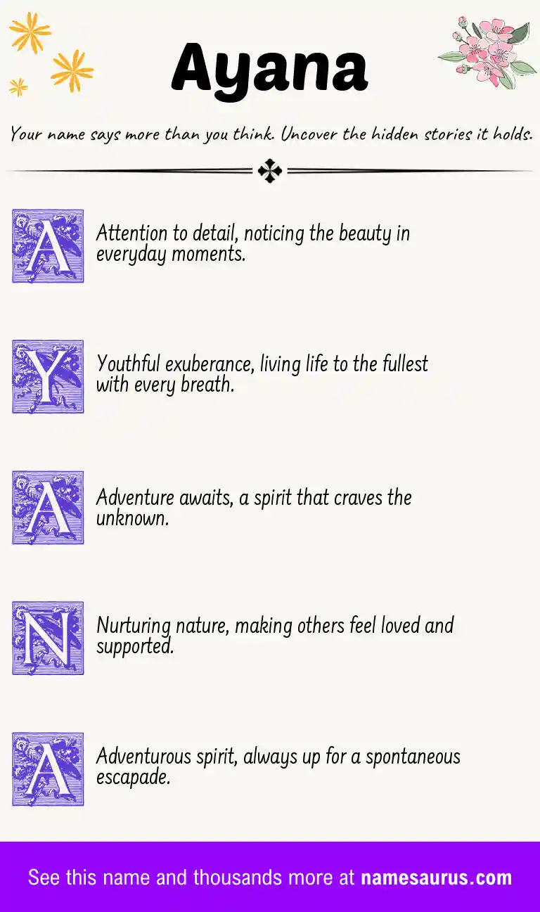 Acrostic poem about Ayana.