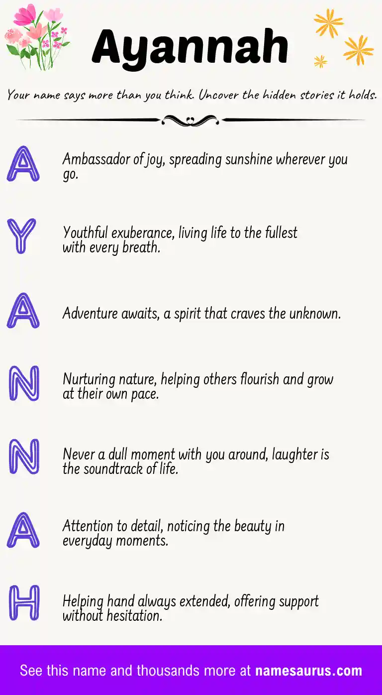 Acrostic poem about Ayannah.