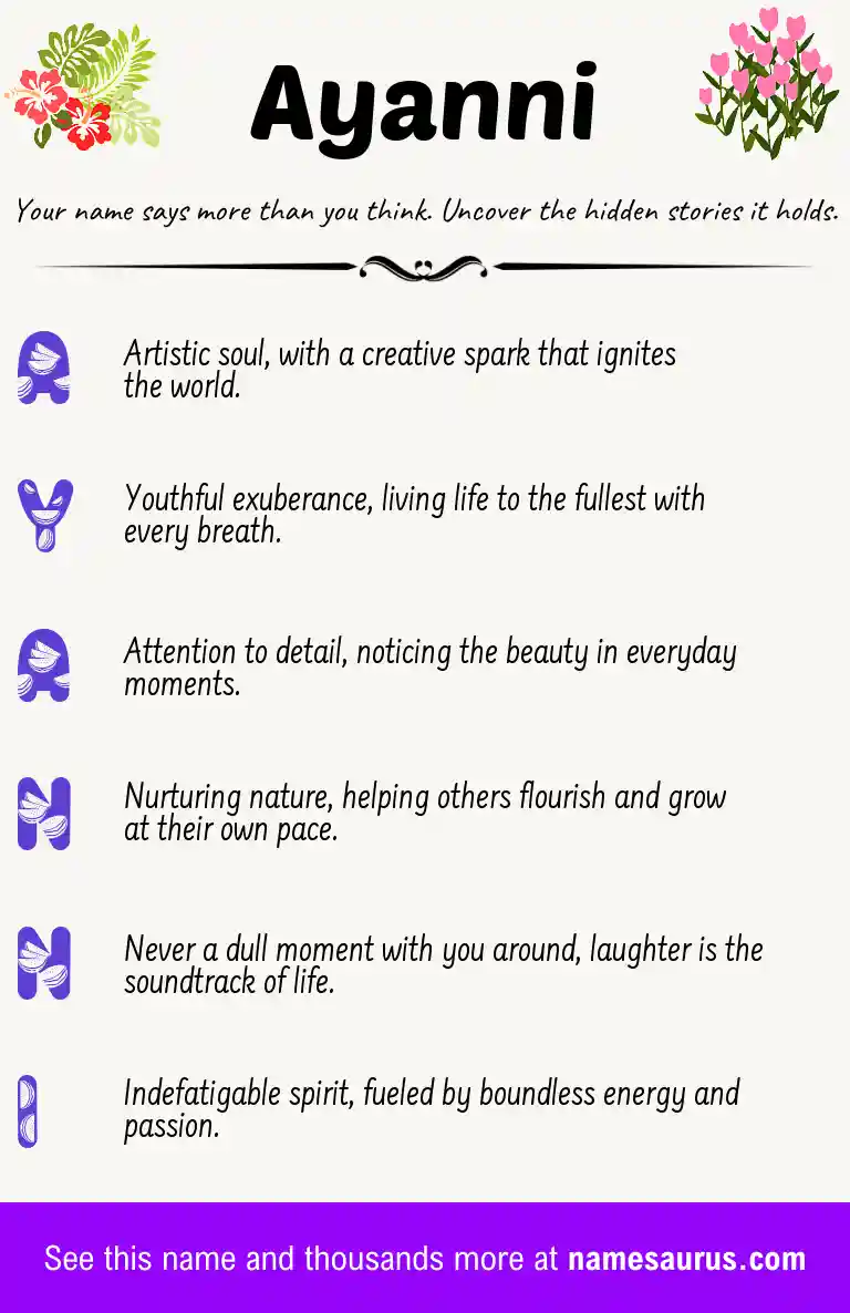 Acrostic poem about Ayanni.