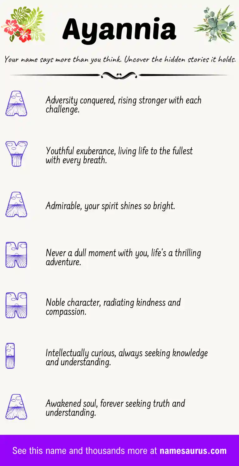 Acrostic poem about Ayannia.