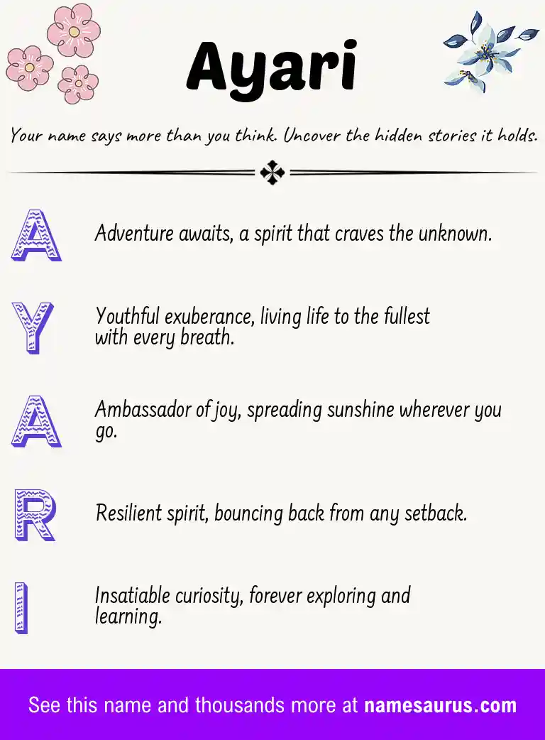 Acrostic poem about Ayari.