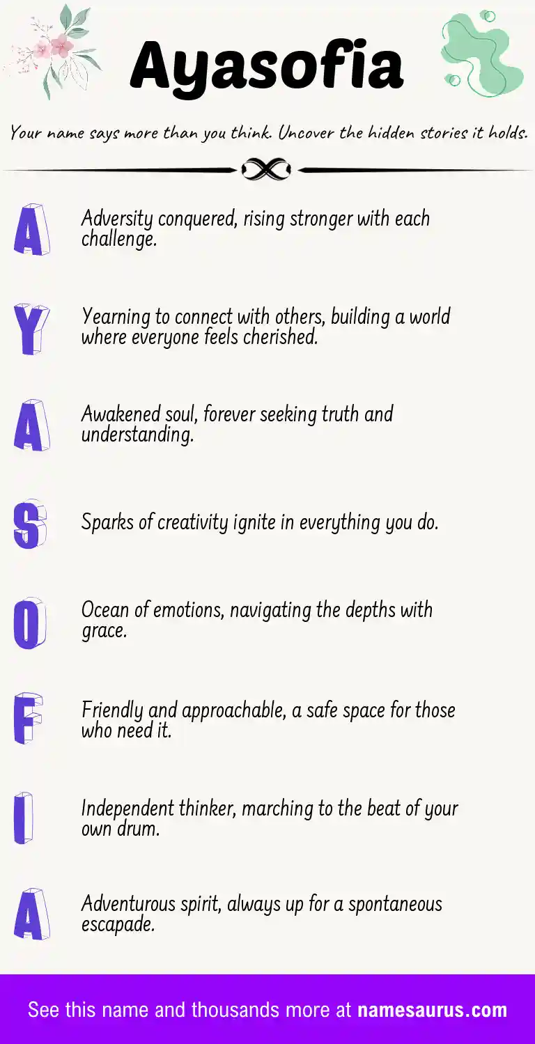Acrostic poem about Ayasofia.