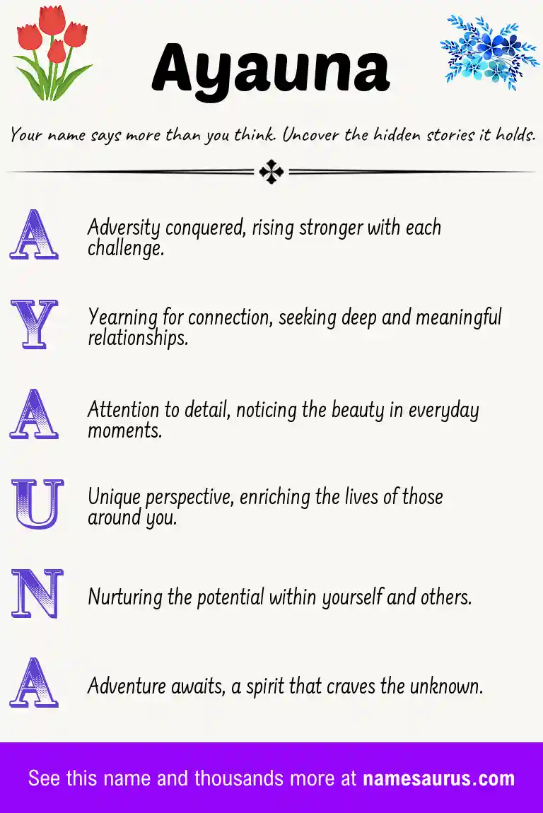 Acrostic poem about Ayauna.