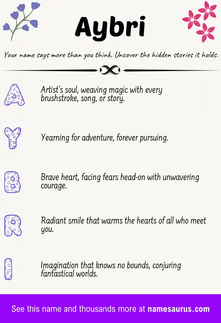 Acrostic poem about Aybri.