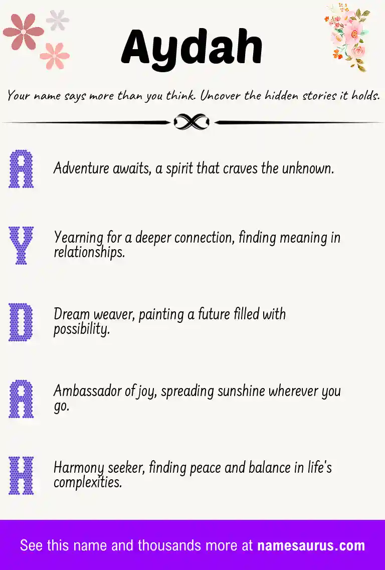 Acrostic poem about Aydah.