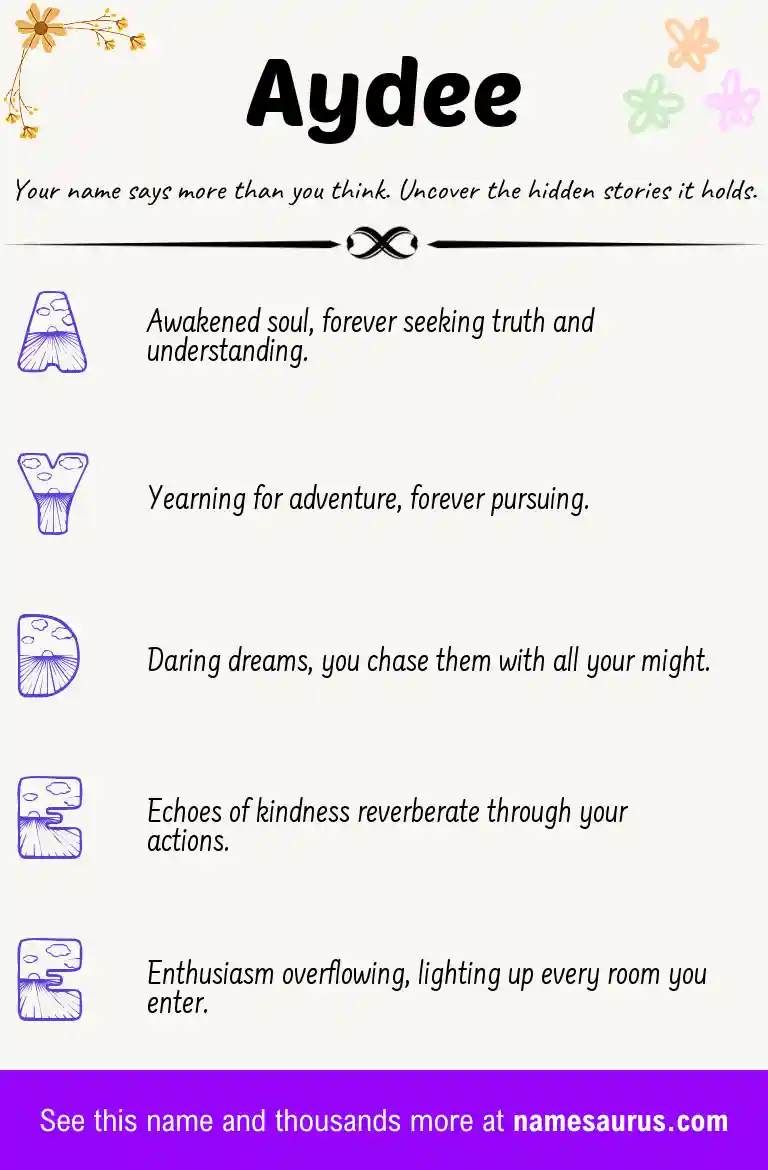Acrostic poem about Aydee.