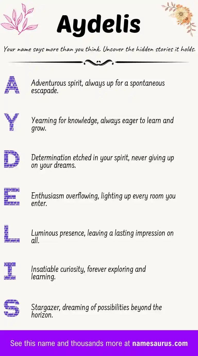 Acrostic poem about Aydelis.