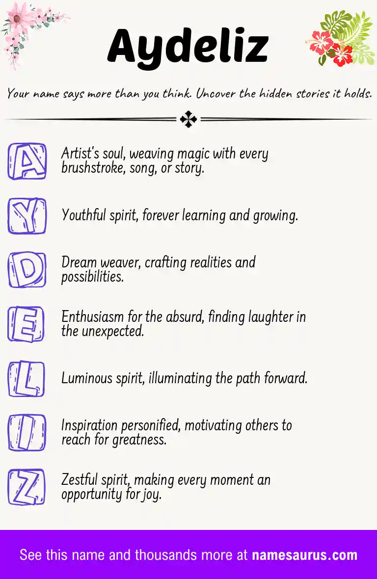 Acrostic poem about Aydeliz.