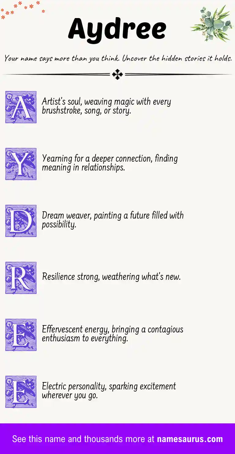 Acrostic poem about Aydree.