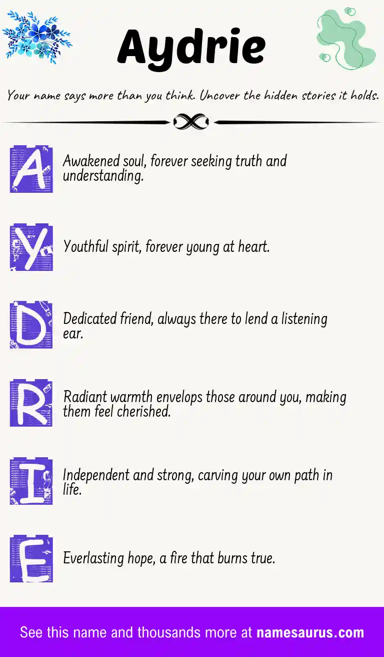 Acrostic poem about Aydrie.