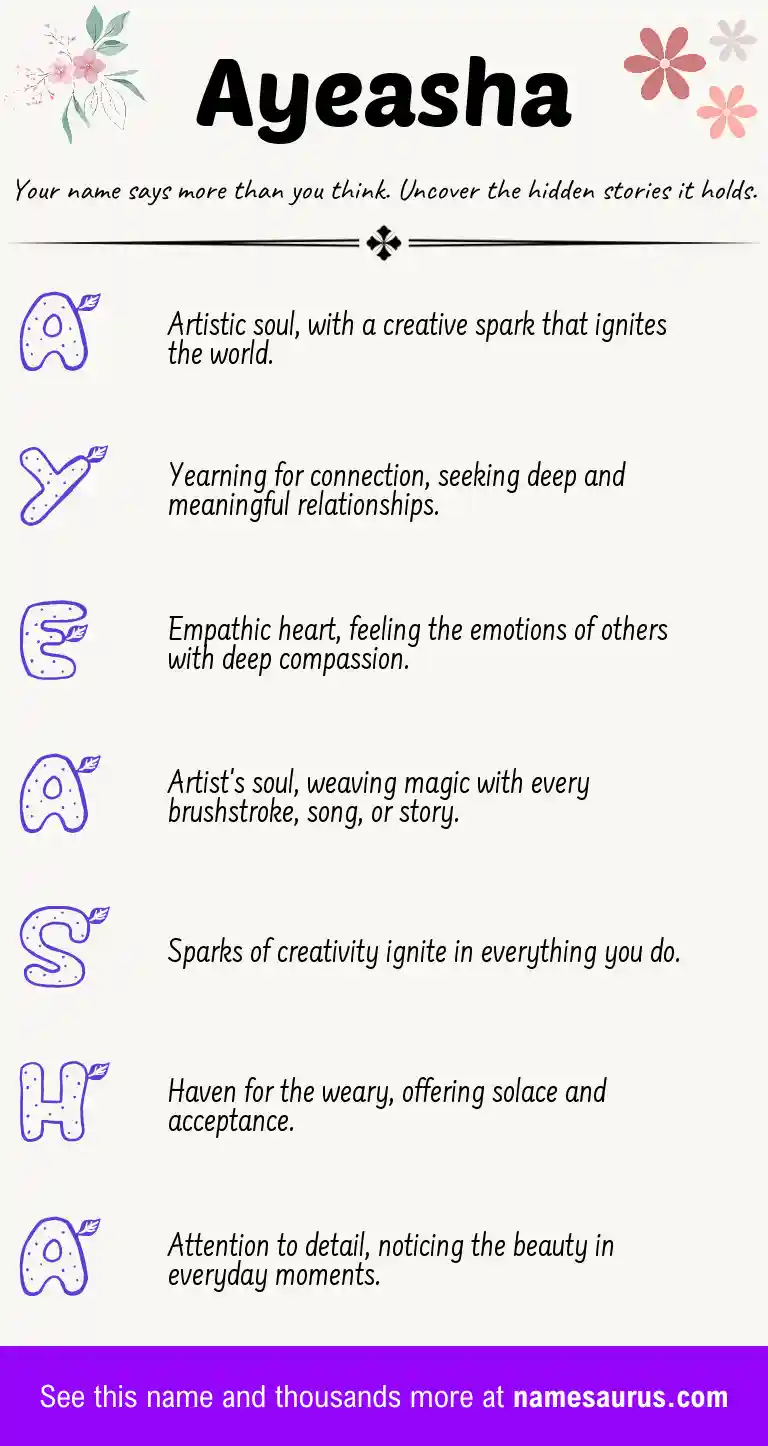 Acrostic poem about Ayeasha.