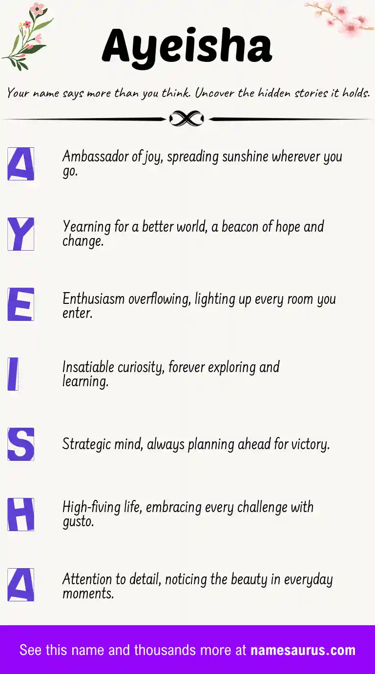 Acrostic poem about Ayeisha.