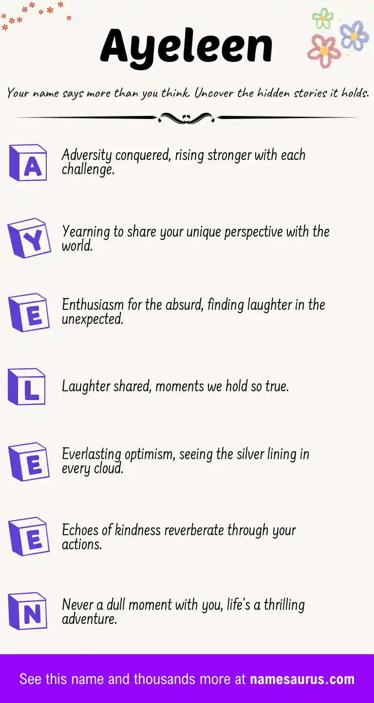 Acrostic poem about Ayeleen.