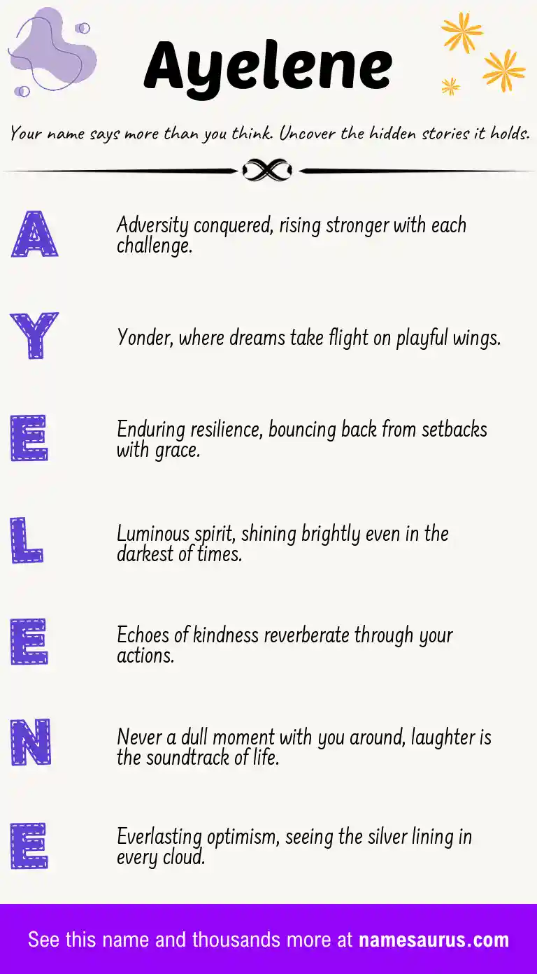 Acrostic poem about Ayelene.