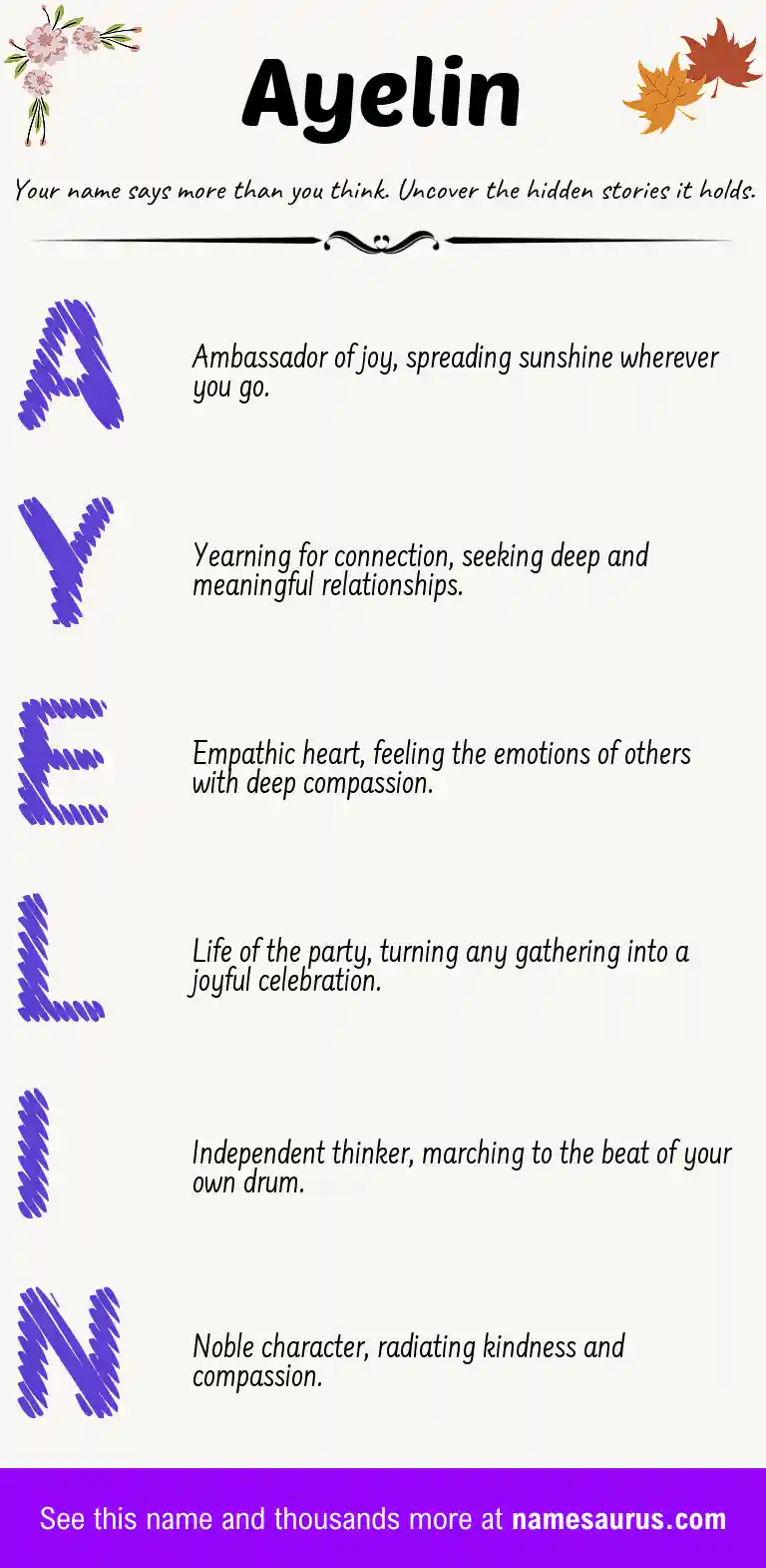 Acrostic poem about Ayelin.