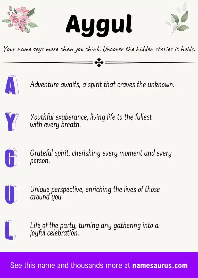Acrostic poem about Aygul.