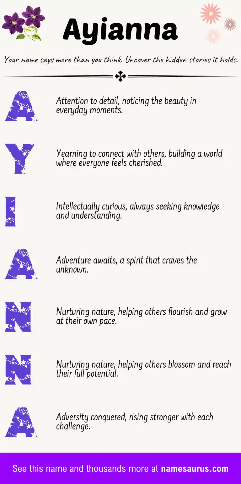 Acrostic poem about Ayianna.