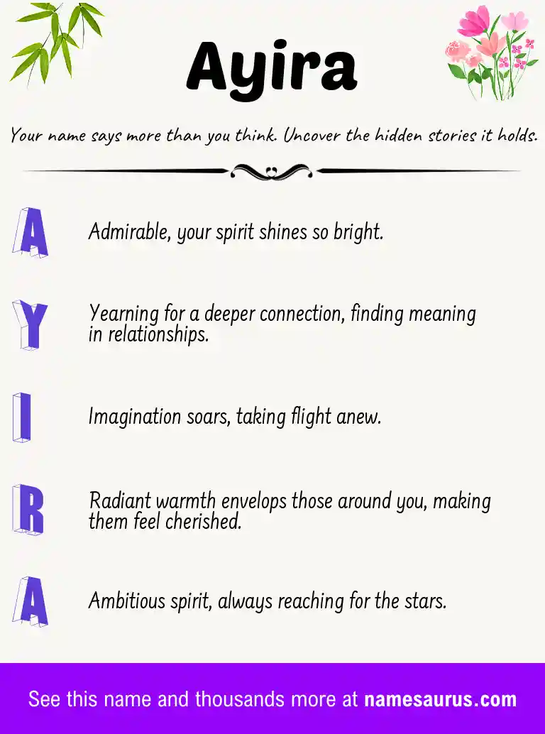 Acrostic poem about Ayira.