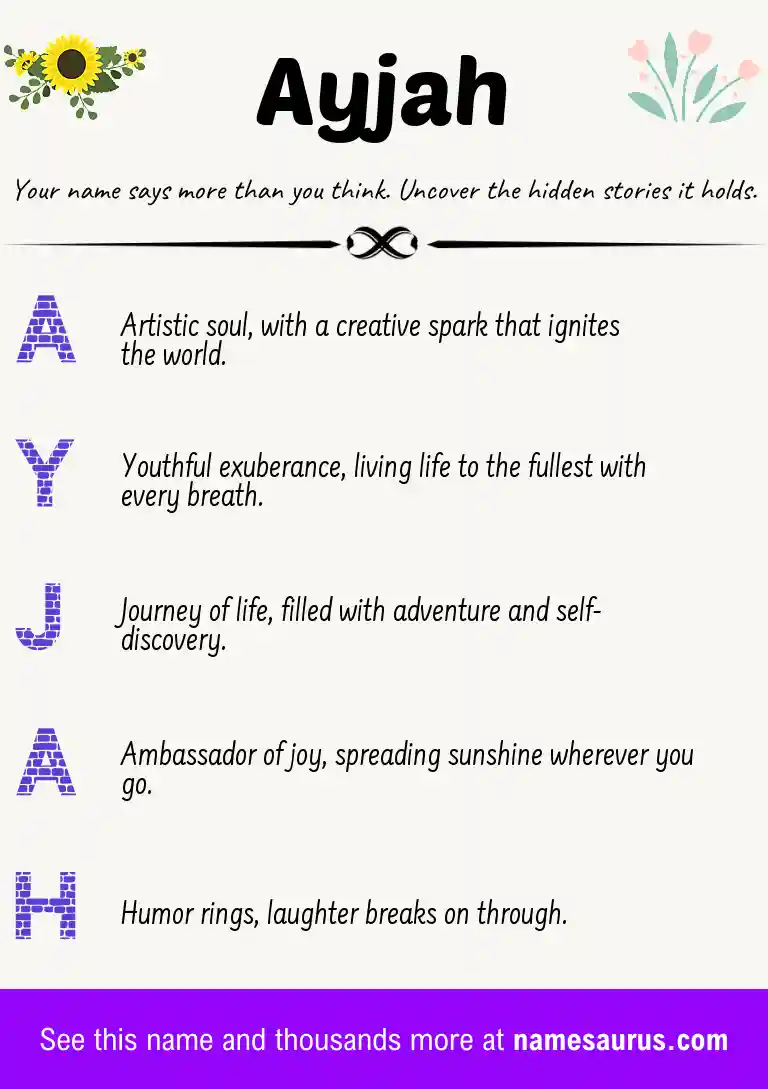 Acrostic poem about Ayjah.