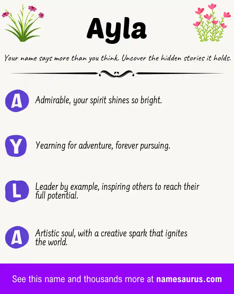 Acrostic poem about Ayla.