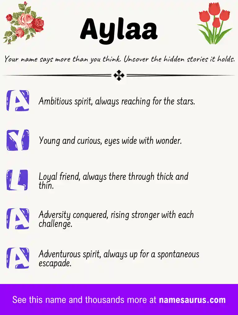 Acrostic poem about Aylaa.
