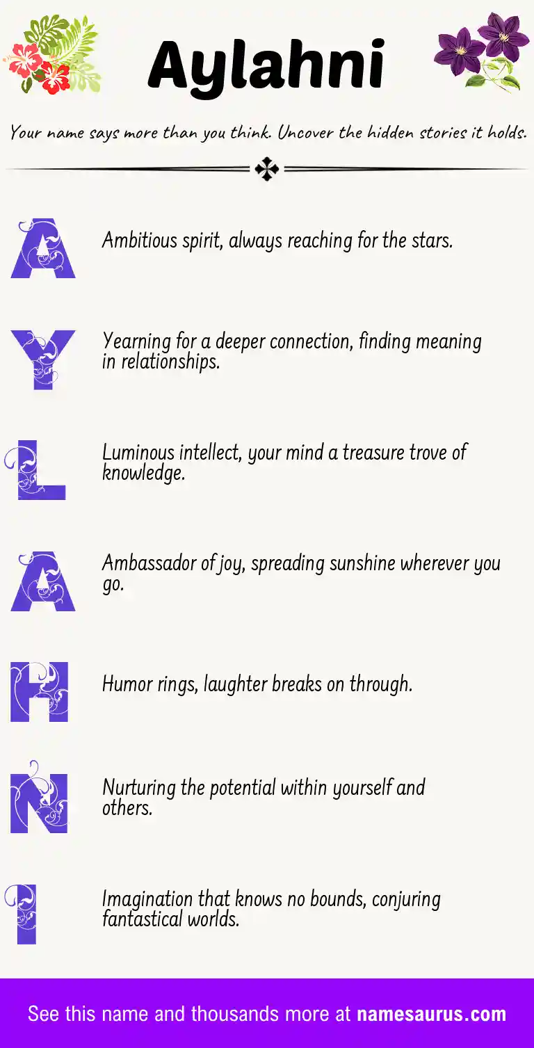 Acrostic poem about Aylahni.