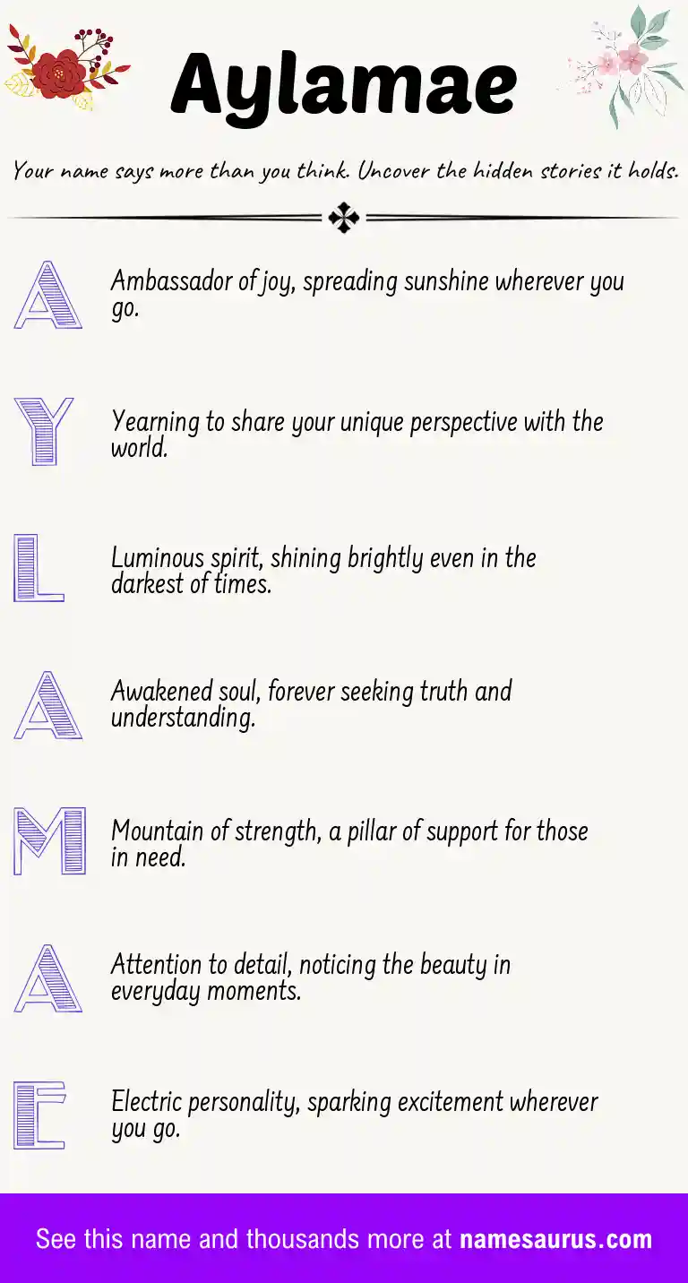 Acrostic poem about Aylamae.