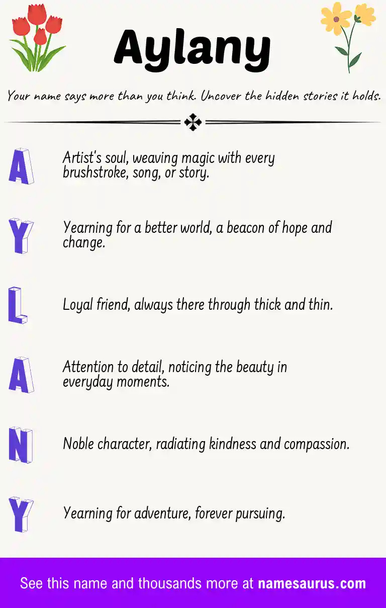 Acrostic poem about Aylany.