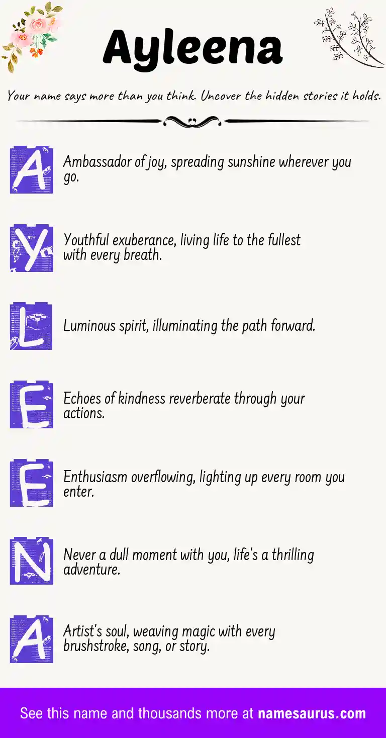 Acrostic poem about Ayleena.