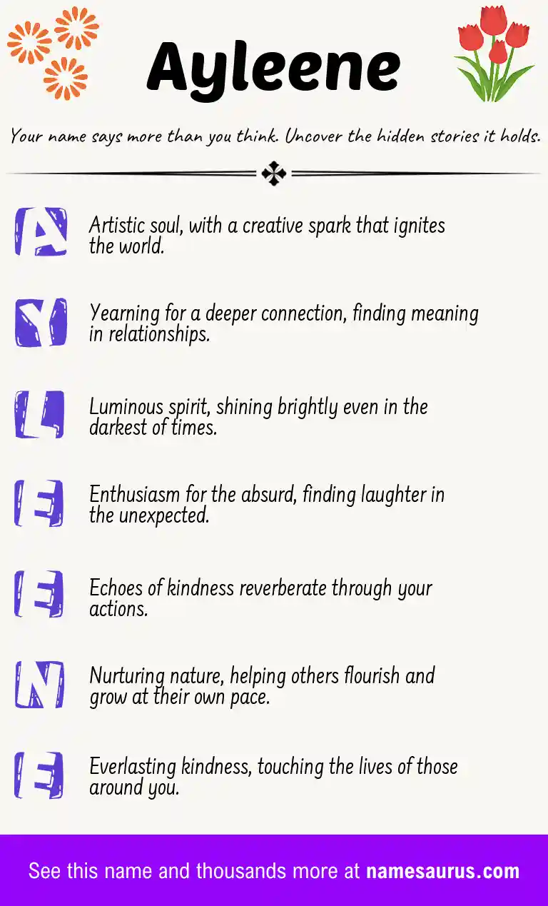 Acrostic poem about Ayleene.