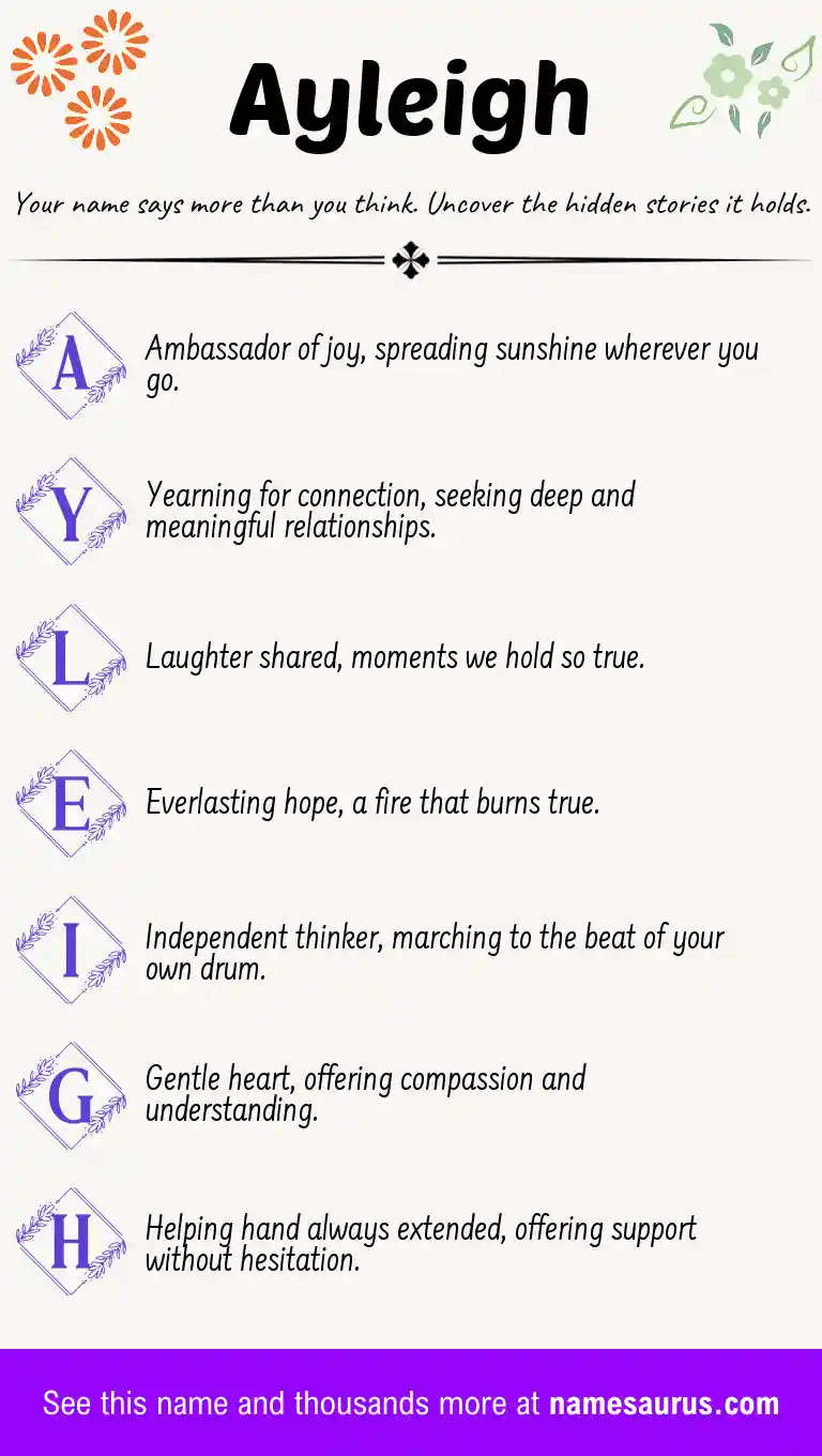 Acrostic poem about Ayleigh.