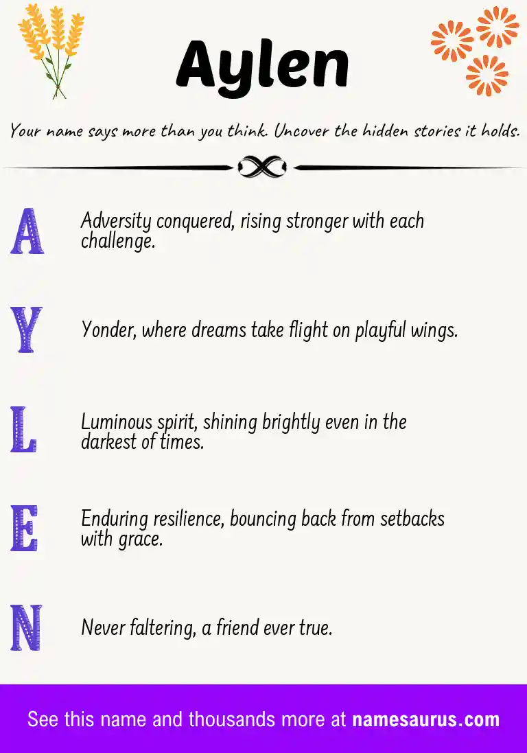Acrostic poem about Aylen.