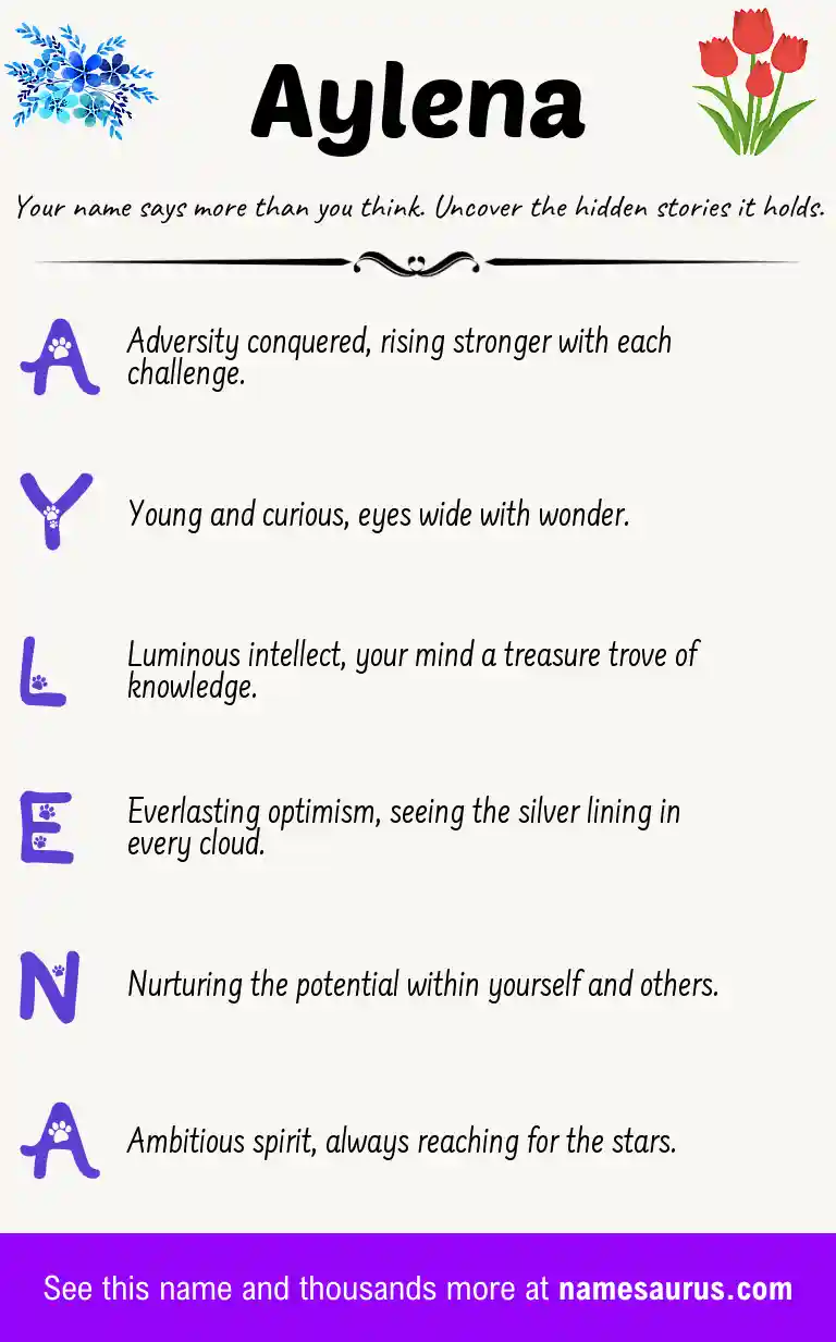 Acrostic poem about Aylena.