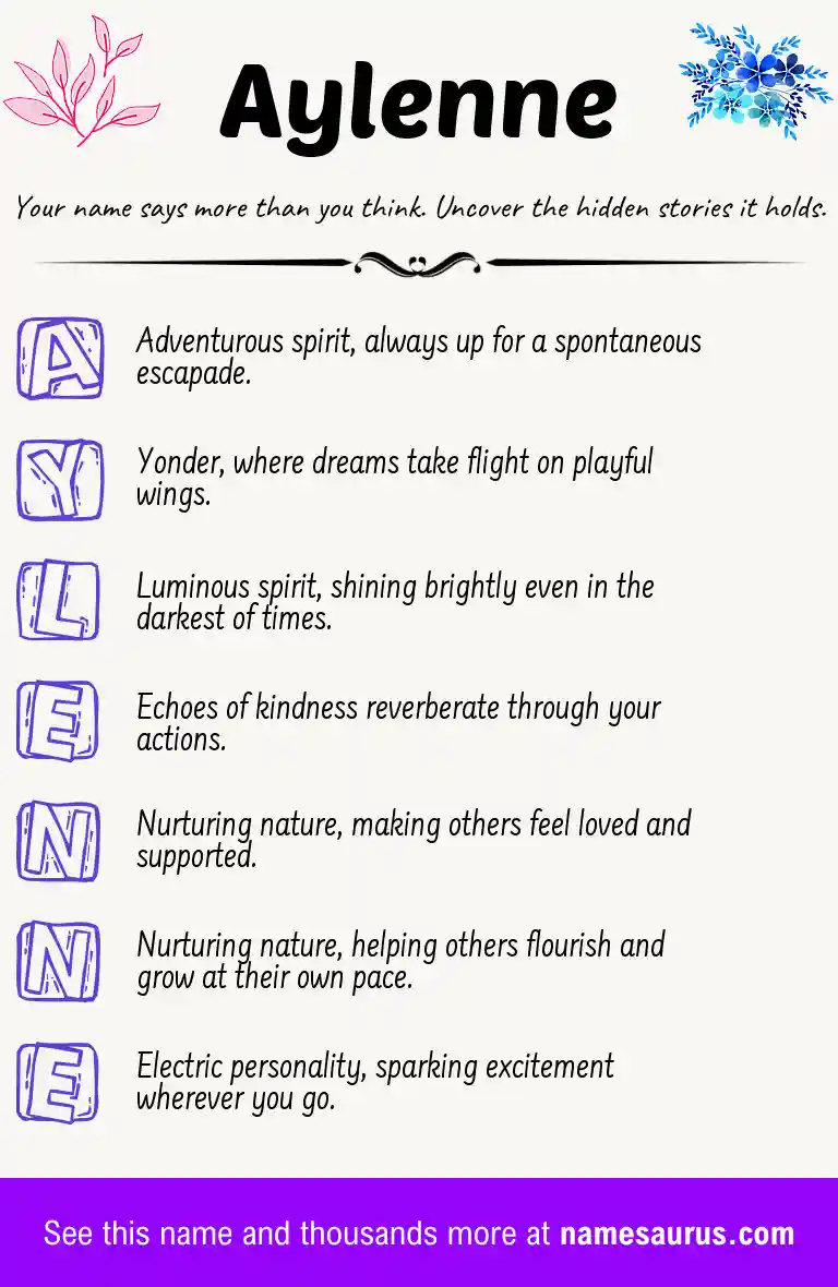 Acrostic poem about Aylenne.