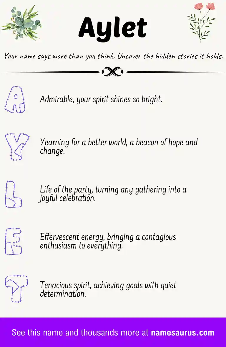 Acrostic poem about Aylet.