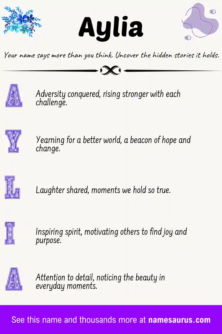 Acrostic poem about Aylia.