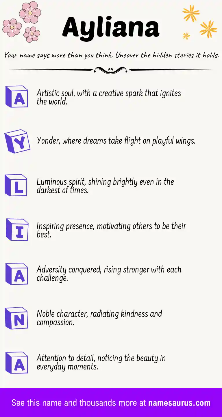 Acrostic poem about Ayliana.
