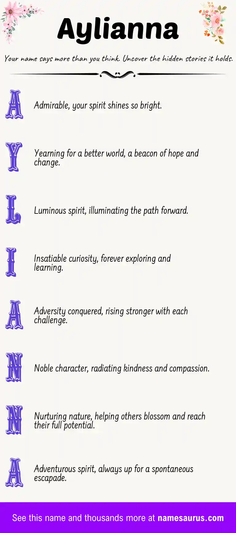 Acrostic poem about Aylianna.