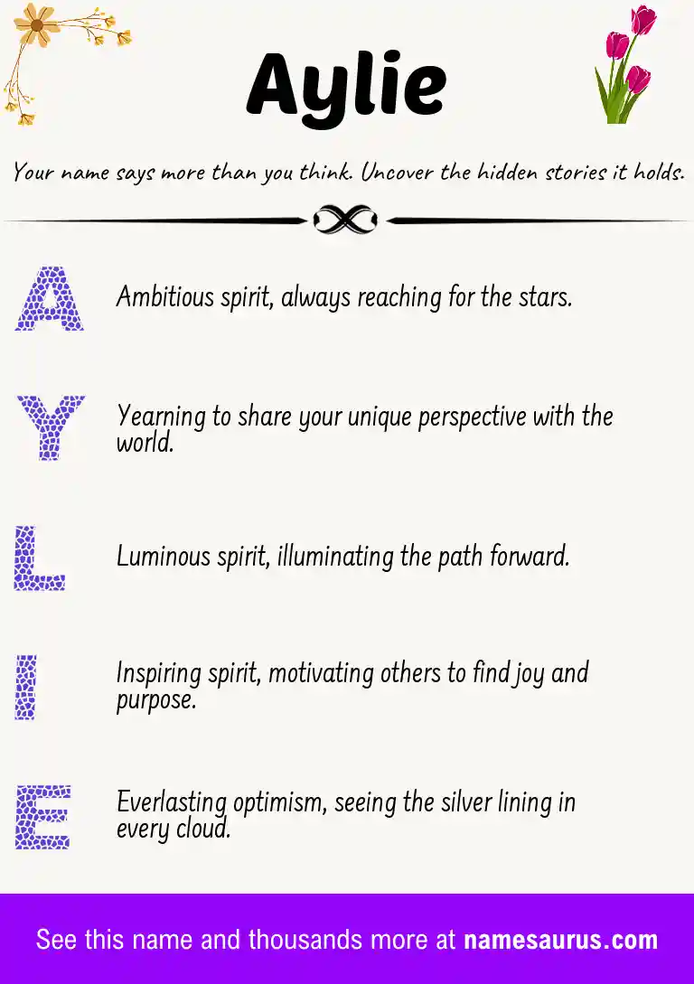 Acrostic poem about Aylie.