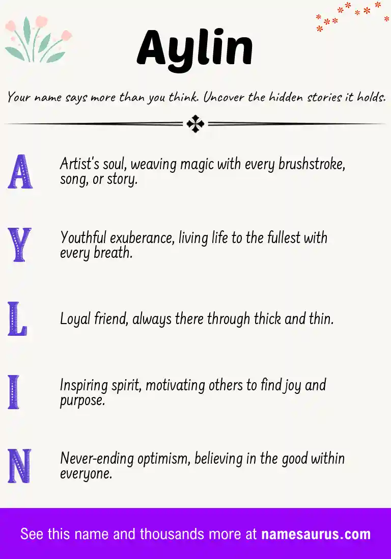 Acrostic poem about Aylin.