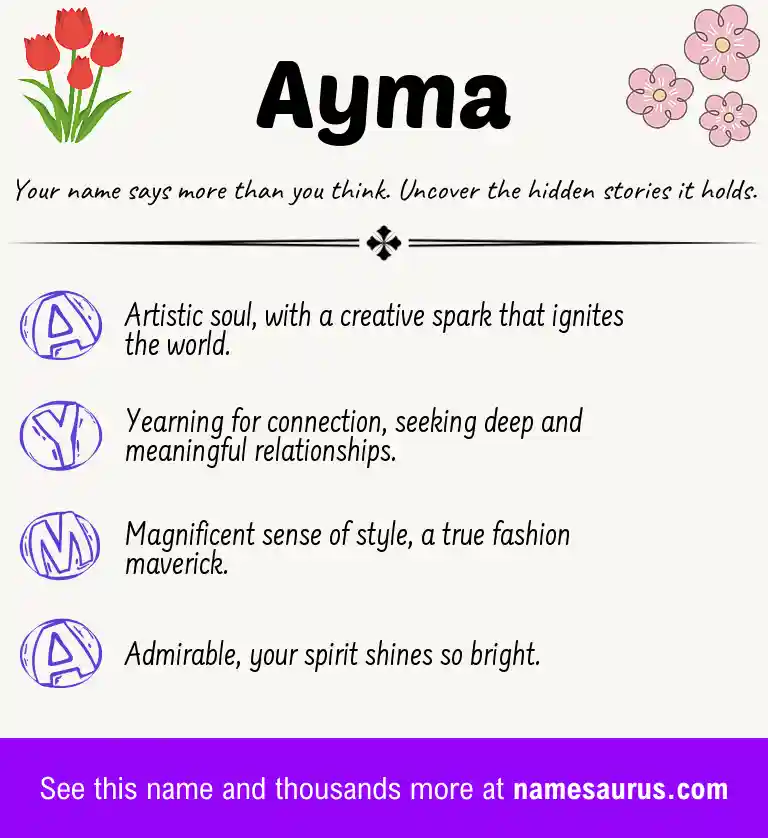 Acrostic poem about Ayma.