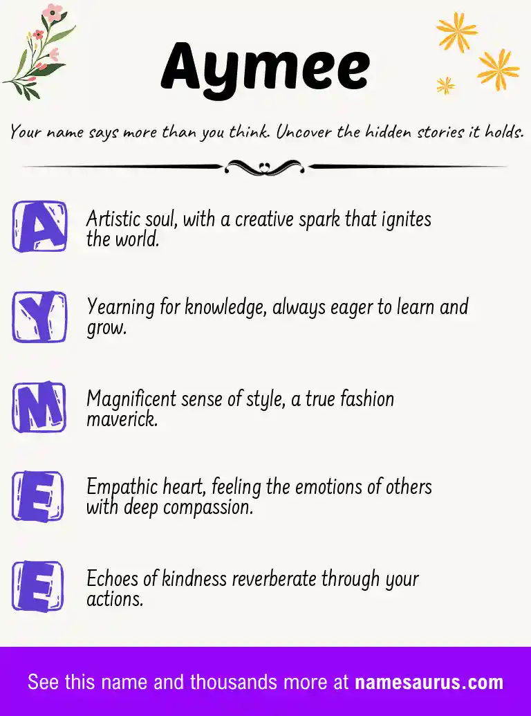 Acrostic poem about Aymee.