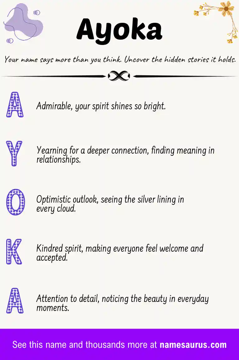Acrostic poem about Ayoka.
