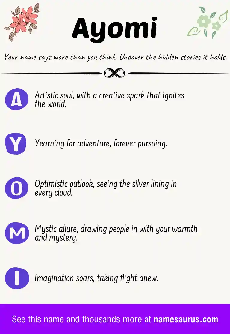 Acrostic poem about Ayomi.
