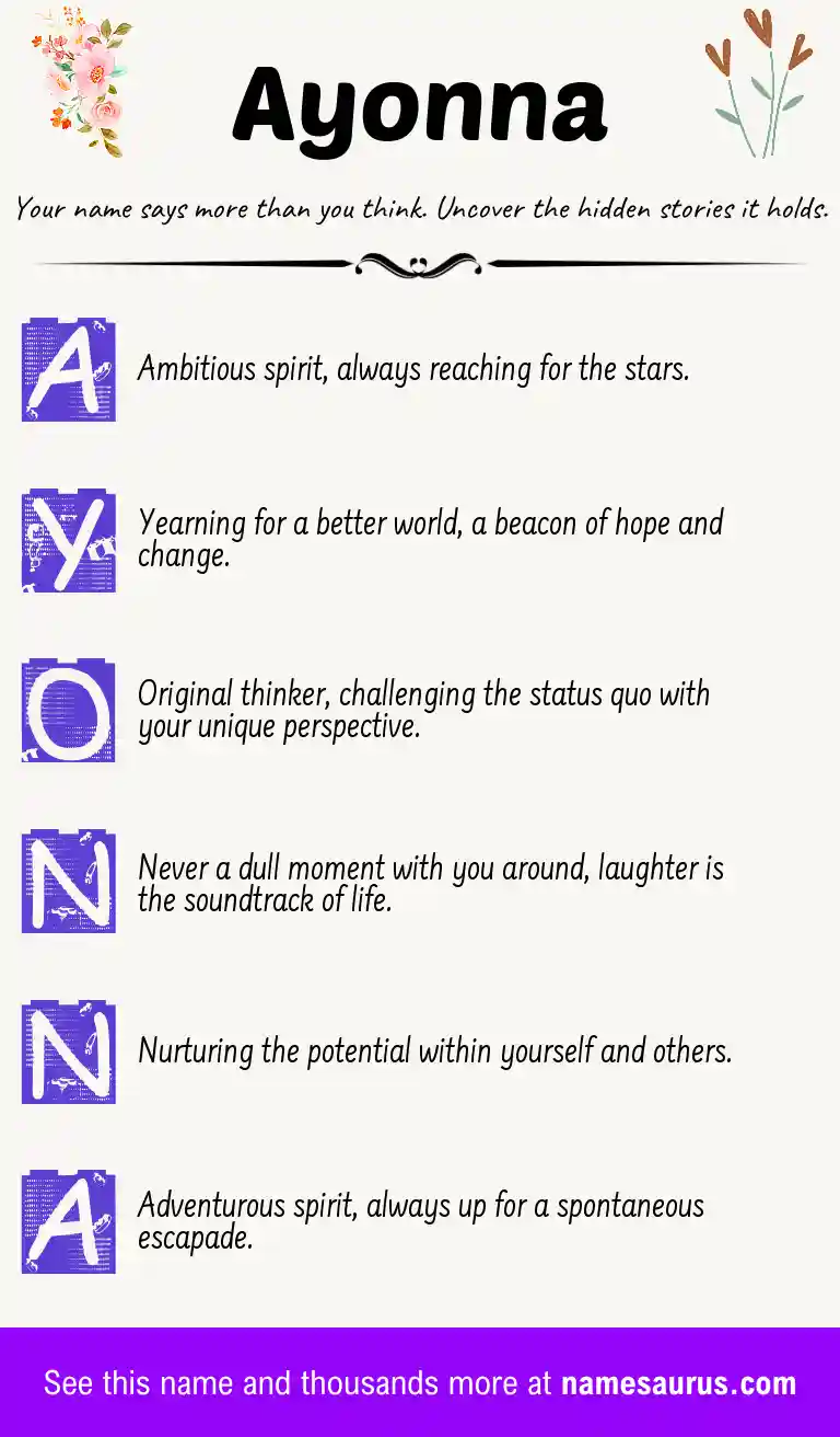 Acrostic poem about Ayonna.