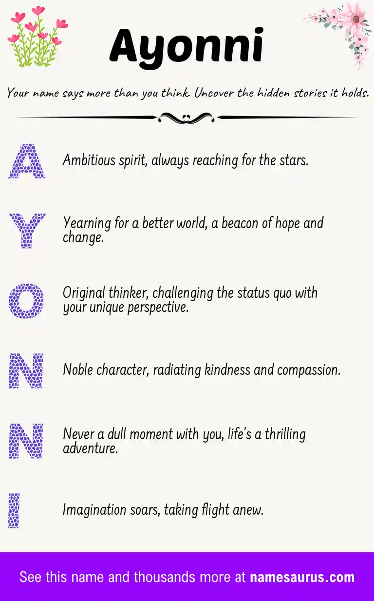 Acrostic poem about Ayonni.