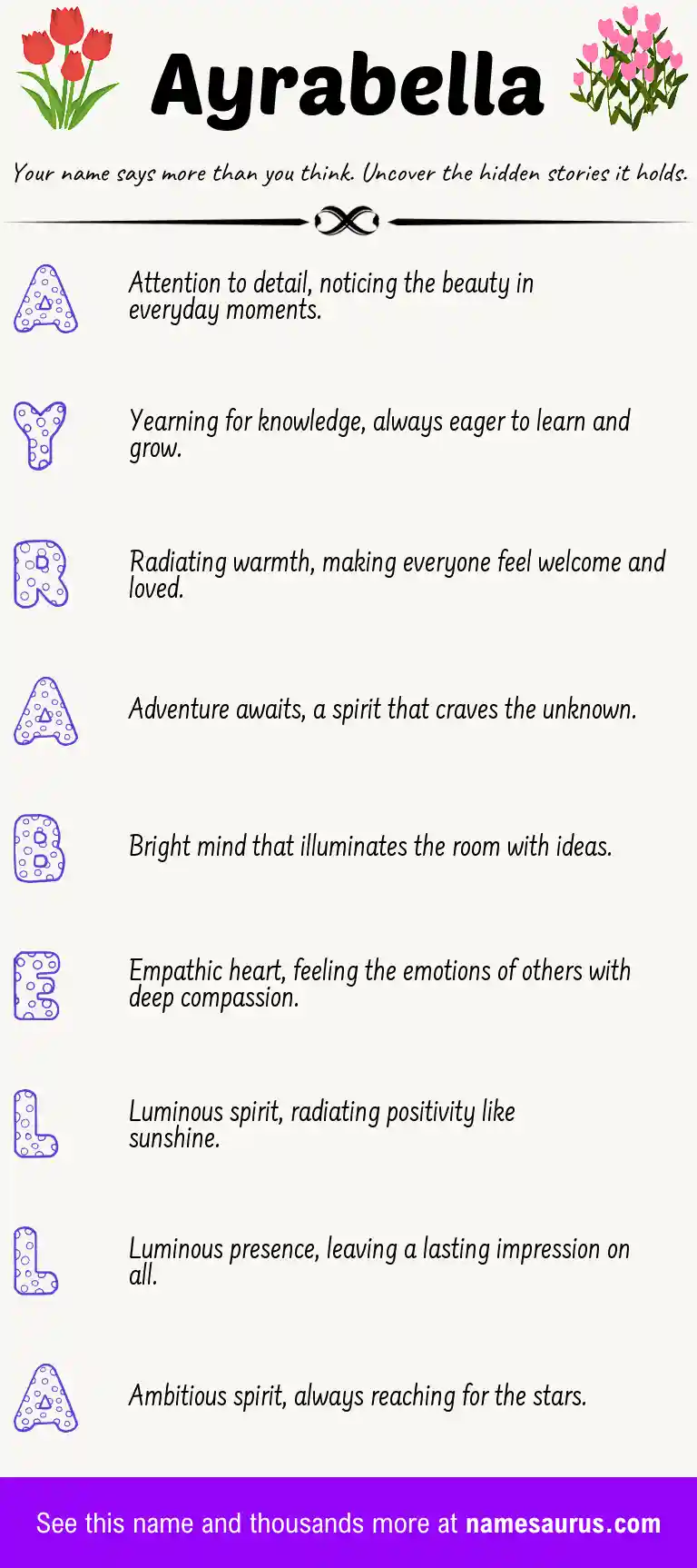 Acrostic poem about Ayrabella.